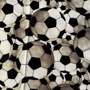 Soccer Ball Cotton Print Fabric 1 Yard 11 Inches 2007 Brother Sister Design